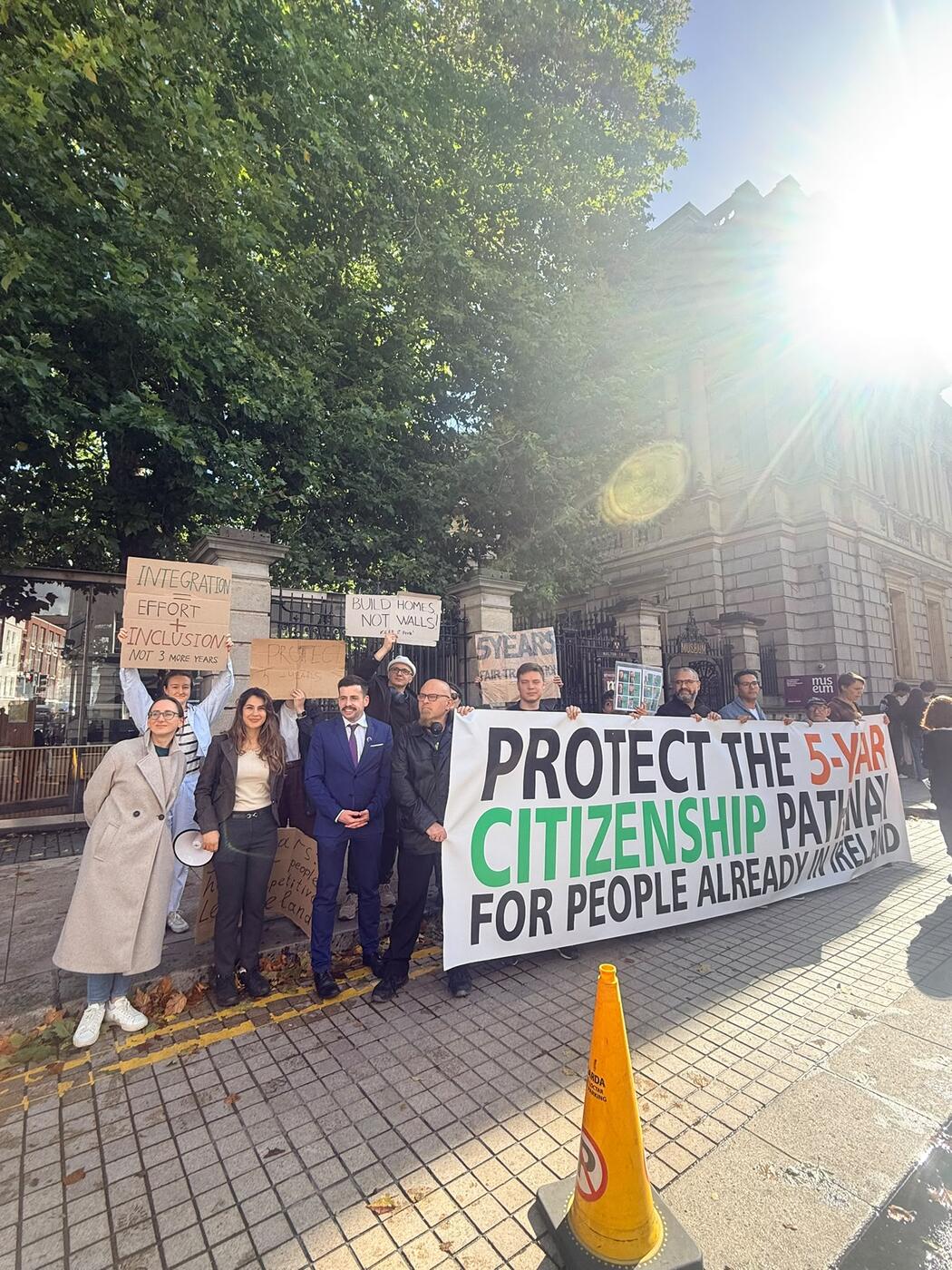 At the gates of Leinster House, 30 September